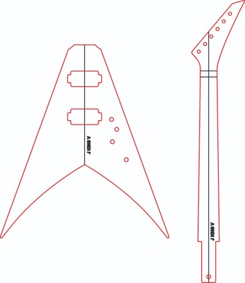 Jackson King V style template files vector DXF CDR PDF pattern CNC laser router