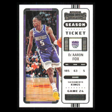 DeAaron Fox #56 2022 Panini Contenders Season Ticket Sacramento Kings Basketball