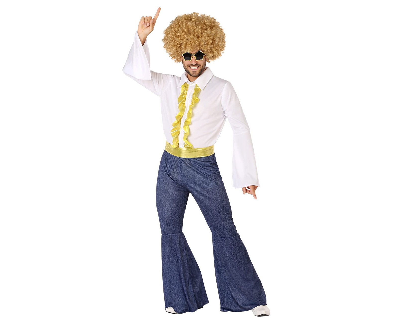 Déguisement disco M costume de fête rétro70s panoplie vintage homme pantalon évasé