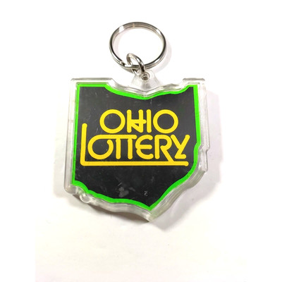 Ohio Lottery Mega Millions Acrylic Keychain w/ Number Picker Ball