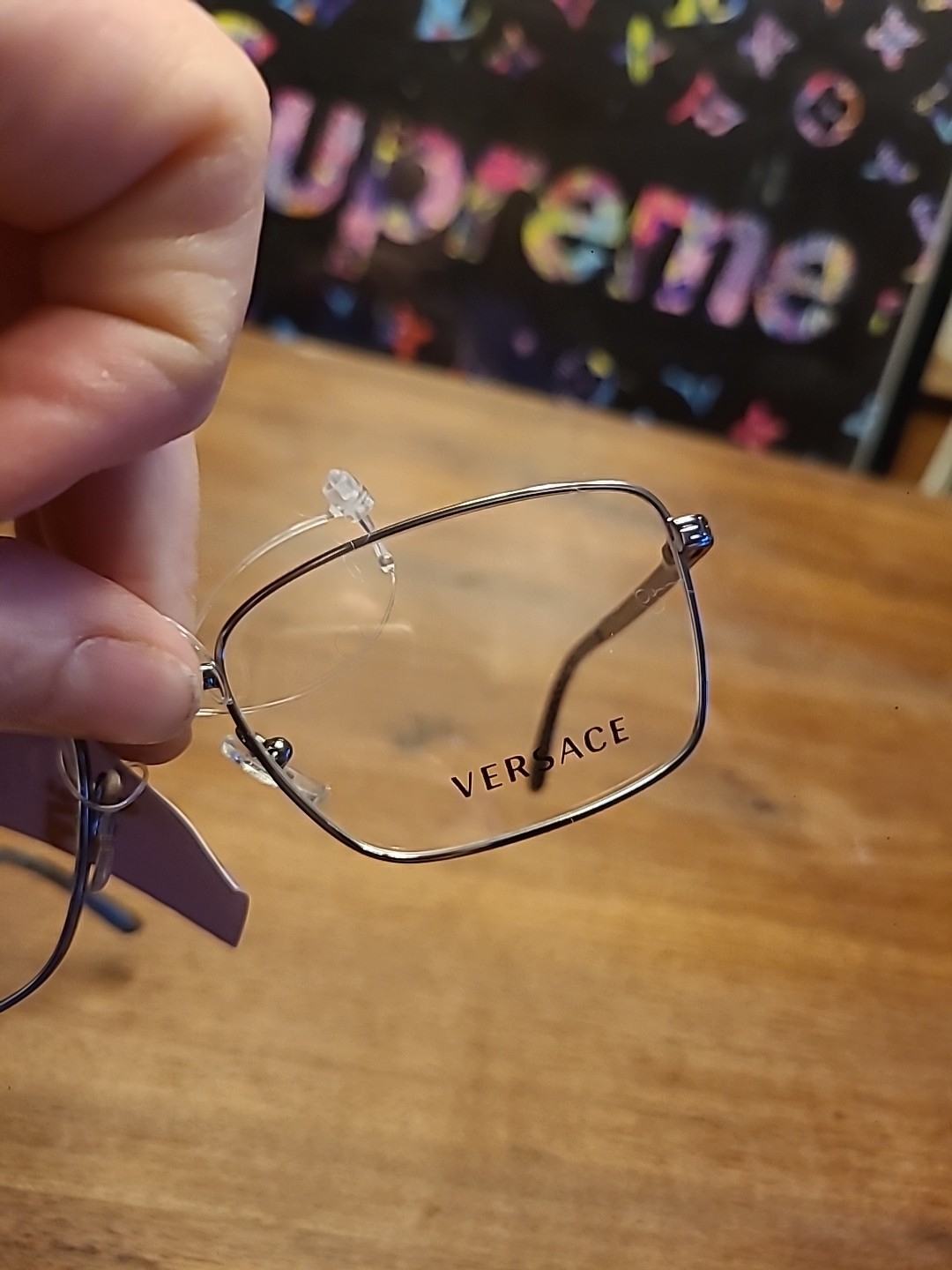 Versace Eyeglasses, Frames Only, Mod 1227 1001 Polished Silver, 55-17-145, Italy thumbnail 11