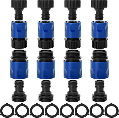 Garden Hose Quick Connect 3/4'' Water Hose Fit Plastic Male Female Connector 4Set