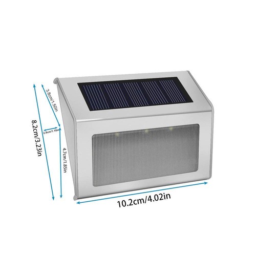 Solar Lights for Steps Deck Solar Stair Light Outdoor Waterproof Stainless St... - Foto 6 di 9
