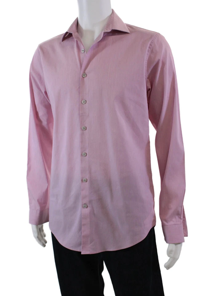 Camisa de Vestir Kenneth Cole Reaction Botones Calce Ajustado Rosa Talla 34/35 15.5 Foto 2 de 4