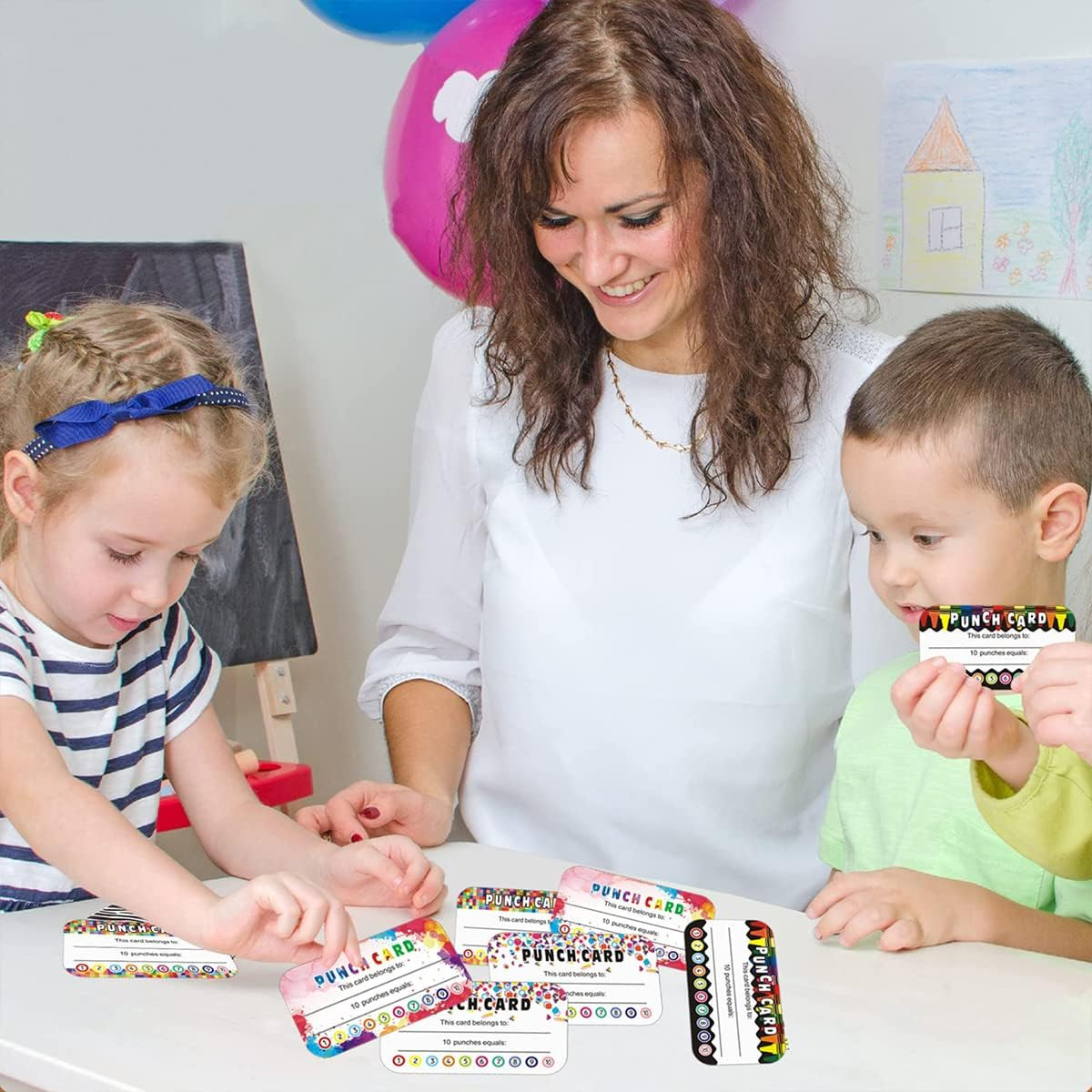 320 Pieces Punch Cards Incentive Student Reward Card Awards Loyalty Cards for Cl