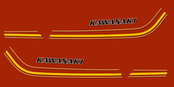 Decals Kawasaki 500 KH A8 marron autocollant carrosserie moto 500KH 1976 1977