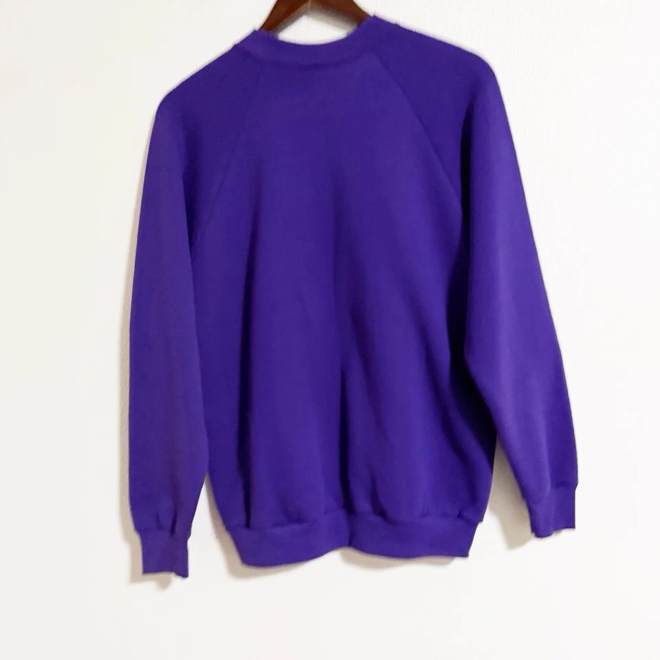 Sudadera De Colección Años 90 Daisy Duck Serigrafía Pintura Puff Cuello Redondo Púrpura Talla M Foto 2 de 4