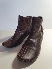 Think Stiefelette dunkles rotbraun Gr. 37 Echt Leder Wechselsohle Topzustand !!!
