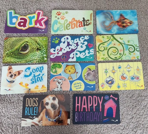 11 COLLECTIBLE PETSMART GIFT CARDS FROM 2010-2012 DOGS LIZARD GOLDFISH $0