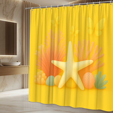 Colorful Starfish Shower Curtain for Beach-Themed Bathroom Decor