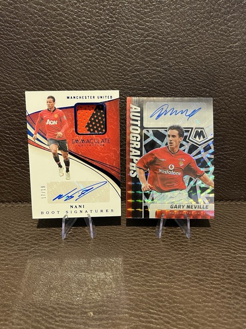Gary Neville Auto 1/1 & Nani Auto/Boot Signatures /19 (Number Match) - Panini