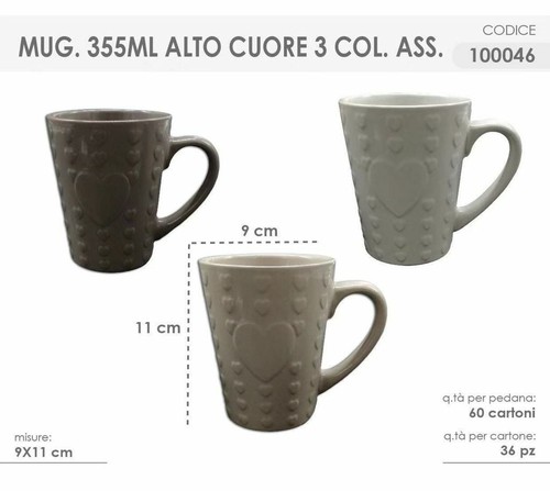 Set Regalo Dolce Cuore – Tazza In Ceramica Da 250 Ml E Calzini Abbinati (Cuori Colorati)