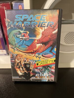   Commodore 64 - Space Harrier Spiel von Elite -Clamshell -sehr guter Zustand- CIB-getestet-