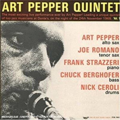CD: ART PEPPER QUINTET Live At Donte's Vol. 1 NM | eBay