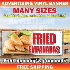 FRIED EMPANADAS Advertising Banner Vinyl Mesh Sign Deep Spain Pies Mexican Food