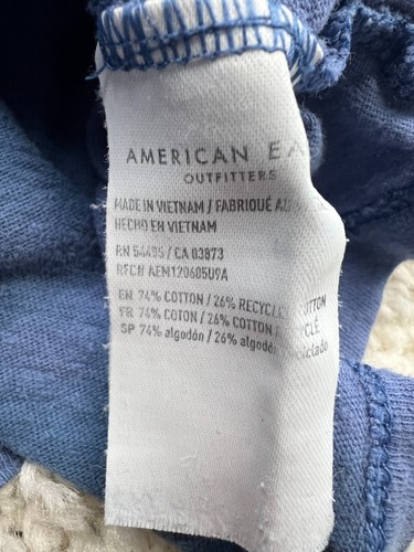 America Eagle Malibu Tee T Shirt Womens Medium Blue Tie Dye Distressed Oversized - Picture 9 of 11