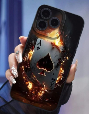 Black Ace of Spades Fire collage mobile cell Phone case for iPhone 16 Pro