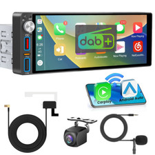 6.9" Autoradio 1Din Touchscreen Wireless Carplay Android Auto FM BT+DAB+Kamera