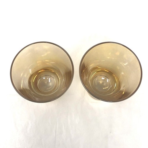 VTG Pair of MCM Amber Iridescent Shot Glasses Cordials - Picture 3 of 8