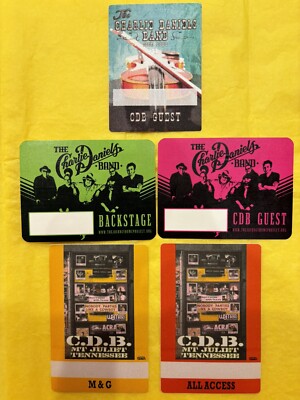 CHARLIE DANIELS BAND Vintage 5 BACKSTAGE PASS Set (Assorted Passes GUEST / M&G)