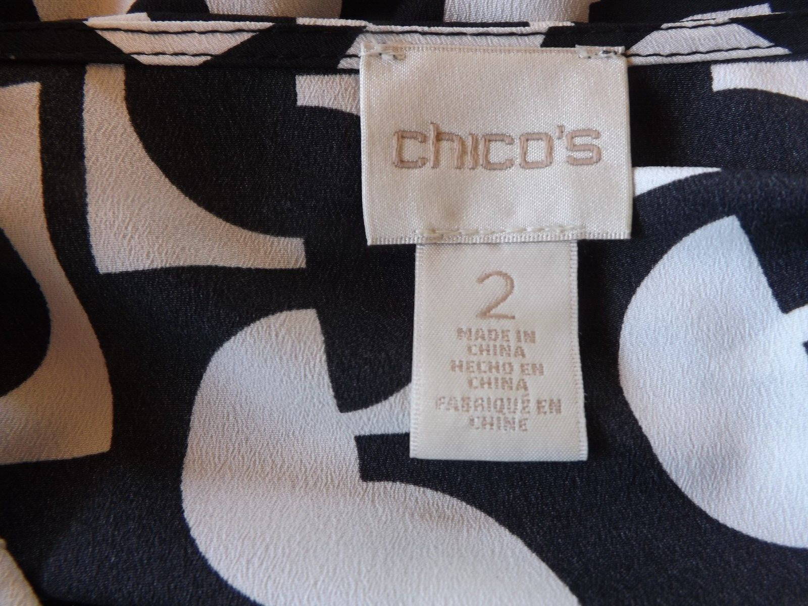 Chico's, Black & White Patterned Polyester Long S… - image 4