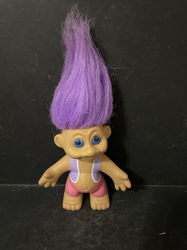 Vintage Purple Hair Small Troll
