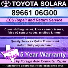 89661 06G00 Solara Toyota ECU Repair - Cure shifting issues - 5yr warranty