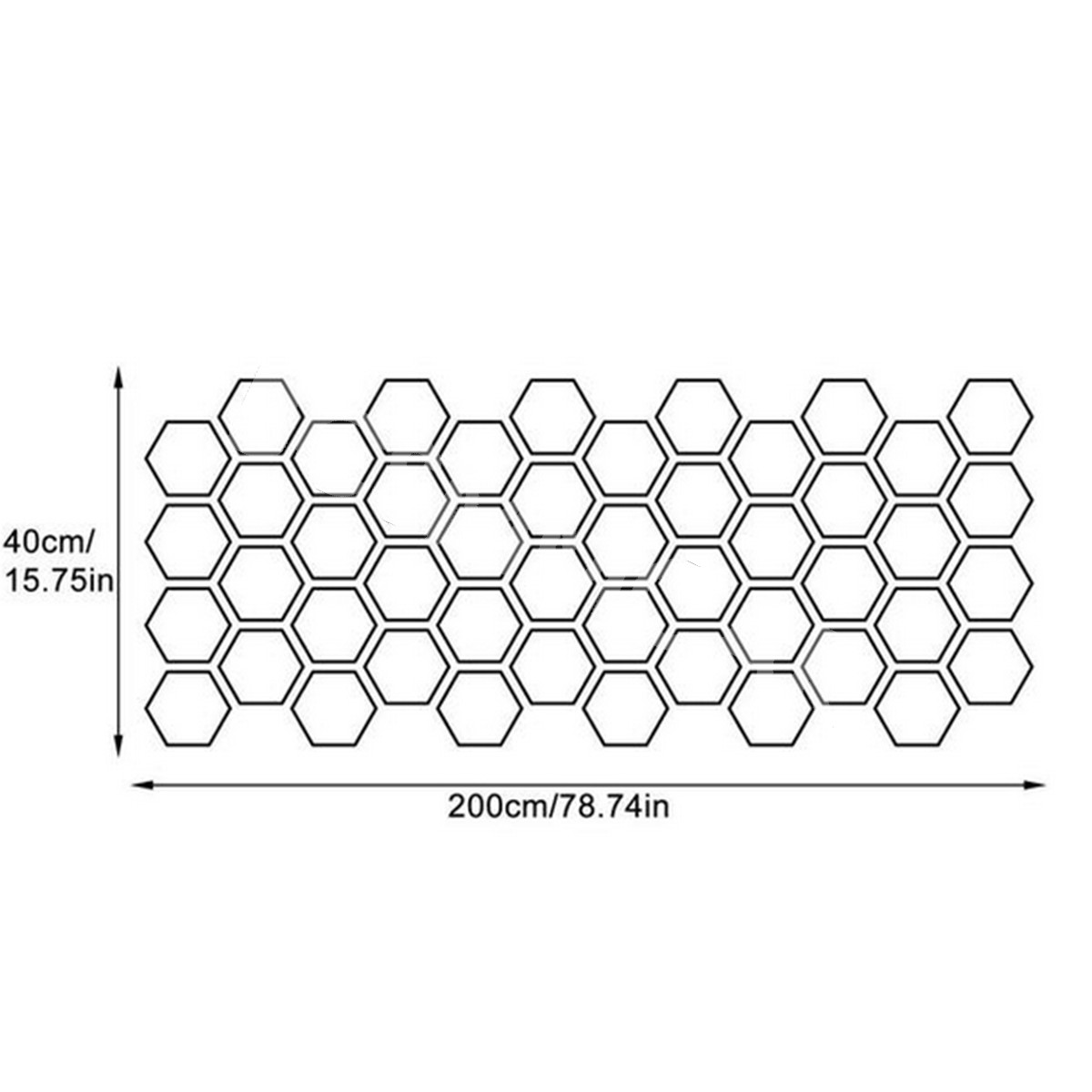 Stylish Honeycomb Hexagon Stickers Decorative Vinyl Decal Car Body 40*200cm