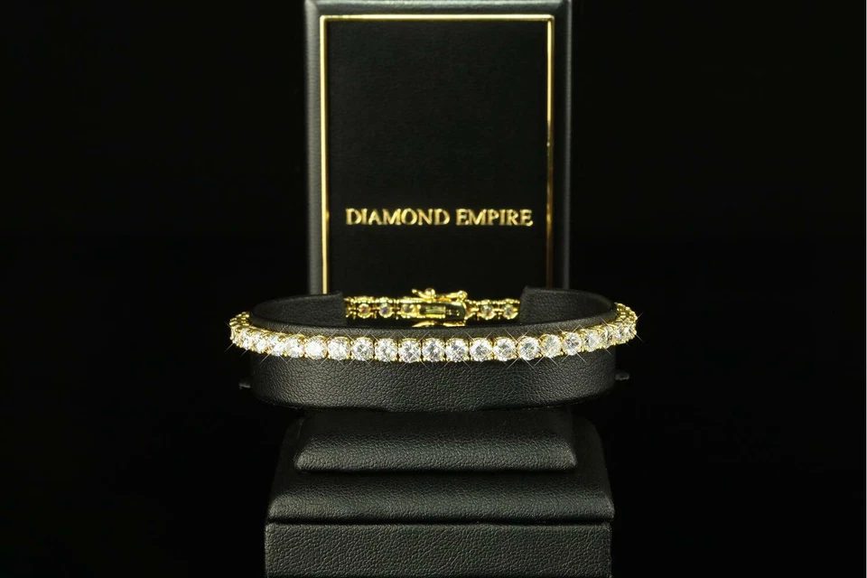 Damenarmband 4 mm Zirkonia 750 Gold 18 Karat vergoldet Luxus B1029-2L - Bild 2 von 4