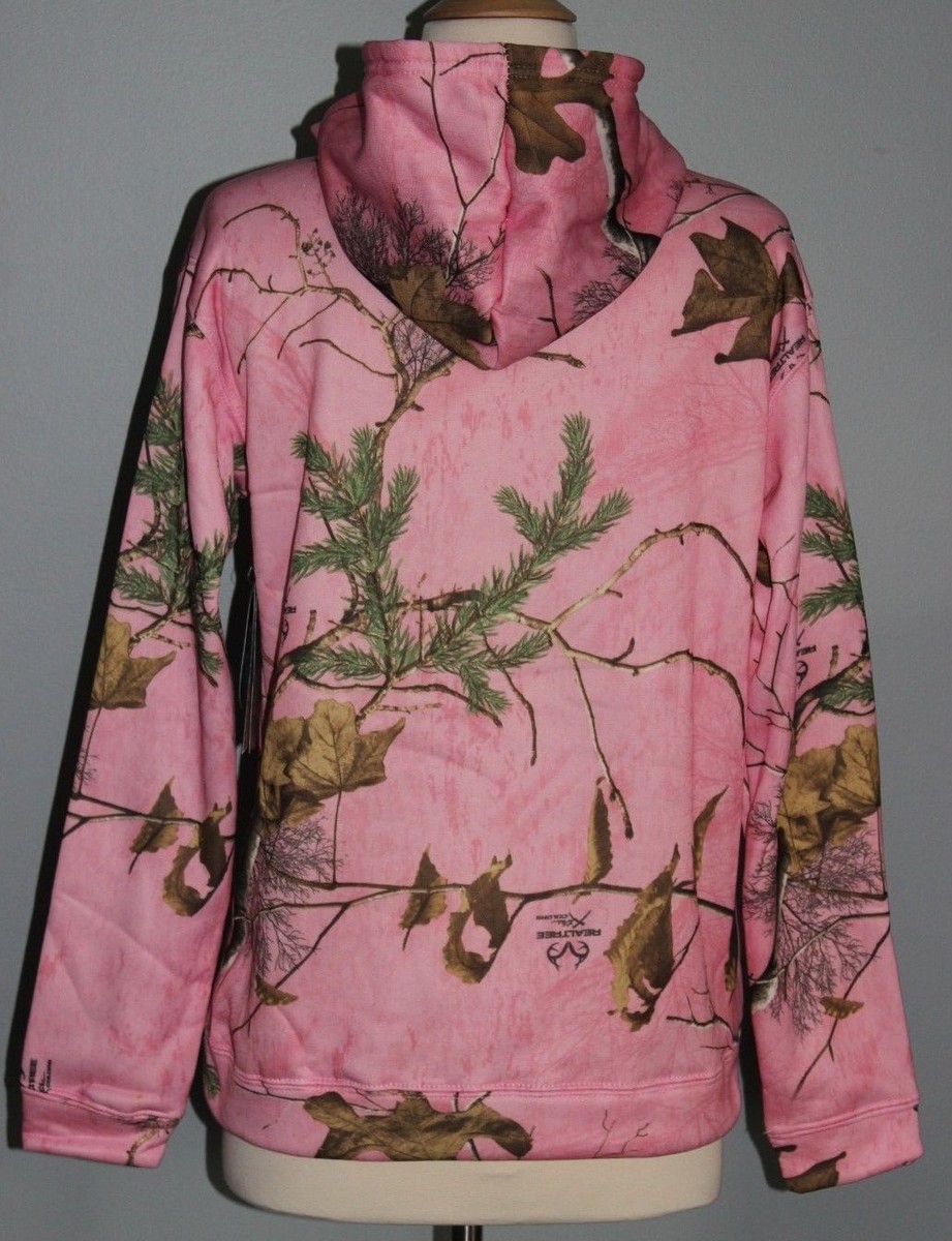 Sweat à Capuche Realtree Camouflage - Unisexe XL/XG - Intérieur Rose - Occasion