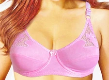 BEYOND SEXY!!! MELIYUU PINK SHEER EMBROIDERED CUPS UNDERWIRE BRA 32D NWT