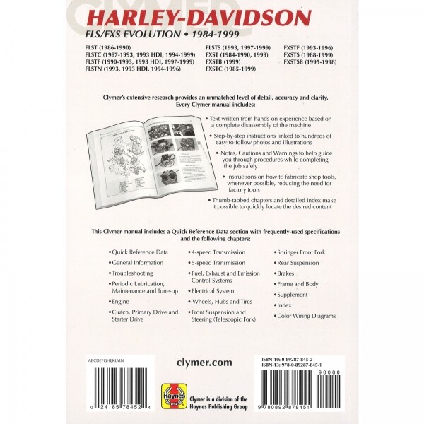 Harley Davidson FLS FXS Evolution (1984-1999) repair manual