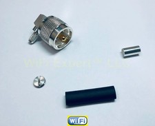 1 x Silver UHF PL259 Male ANGLE crimp RG58 LMR195 RG142 Cable RF connector USA
