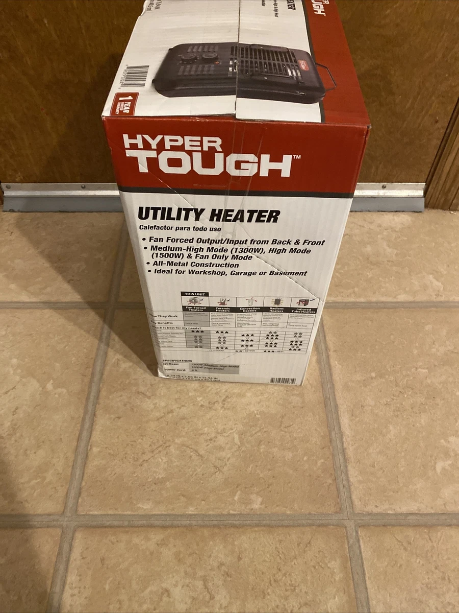 Hyper Tough 1500W Utility Space Heater Fan-Forced Type Indoor Black  819079022819 | eBay
