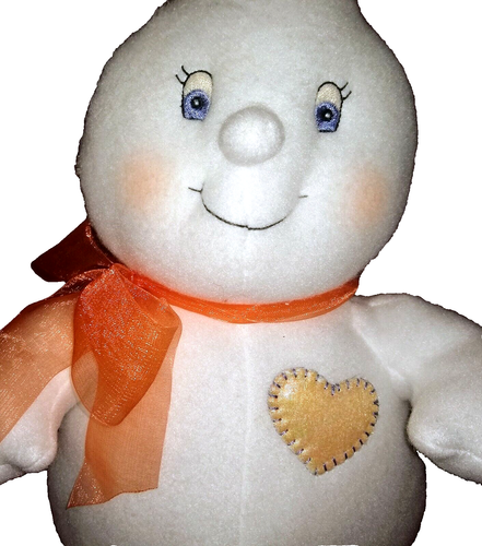 Hallmark Halloween GLIMMER Friendly Ghost White 12in Soft Plush Orange Nylon Bow - Picture 2 of 6