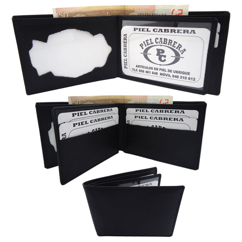 CARTERA PARA PLACA DE POLICIA NACIONAL DE ALTA CALIDAD PIEL CABRERA