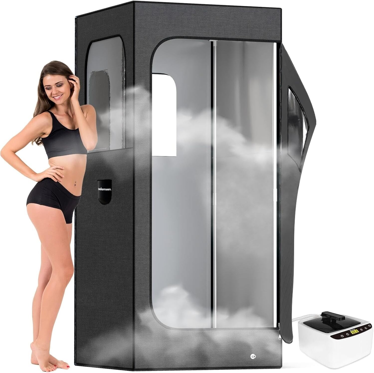 Adamson Sauna de Vapor Portátil Tamaño Completo Interior Spa Tienda con Silla de Vapor Control Remoto