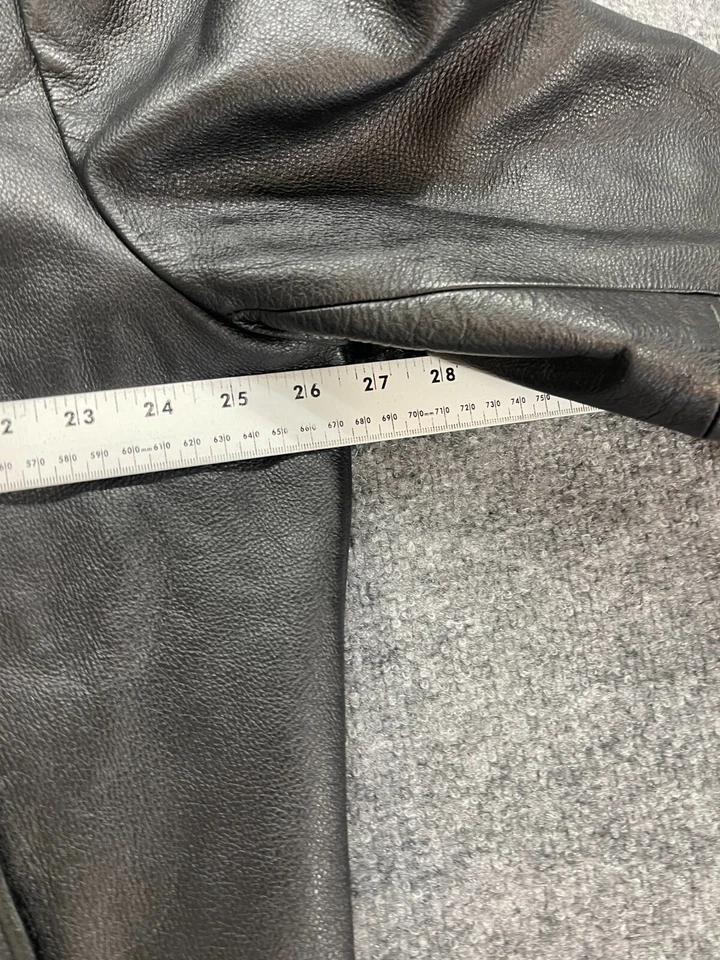 Roundtree & Yorke Leather Jacket Men's  2XL Black Quilted Lined Full Zip Jacket - Image 4 of 4