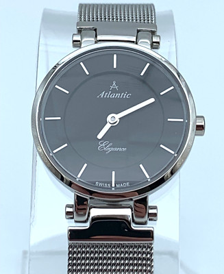 Atlantic Elegance Small Ladies Quartz Watch 29035.41.61 Black MSRP $300