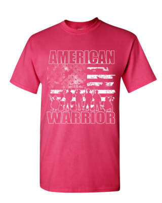 American Warrior T-Shirt Support Our Troops American Flag Mens Tee Shirt