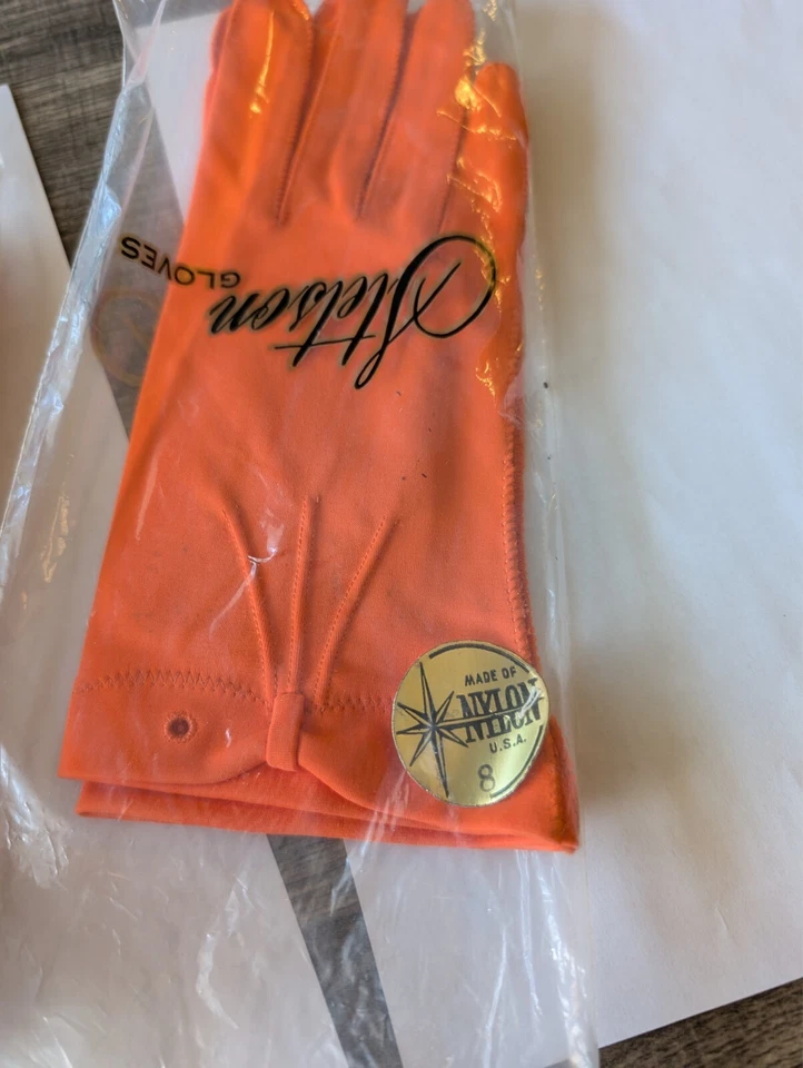 Guantes de vestir vintage Stetson años 60 70 naranja Foto 4 de 4