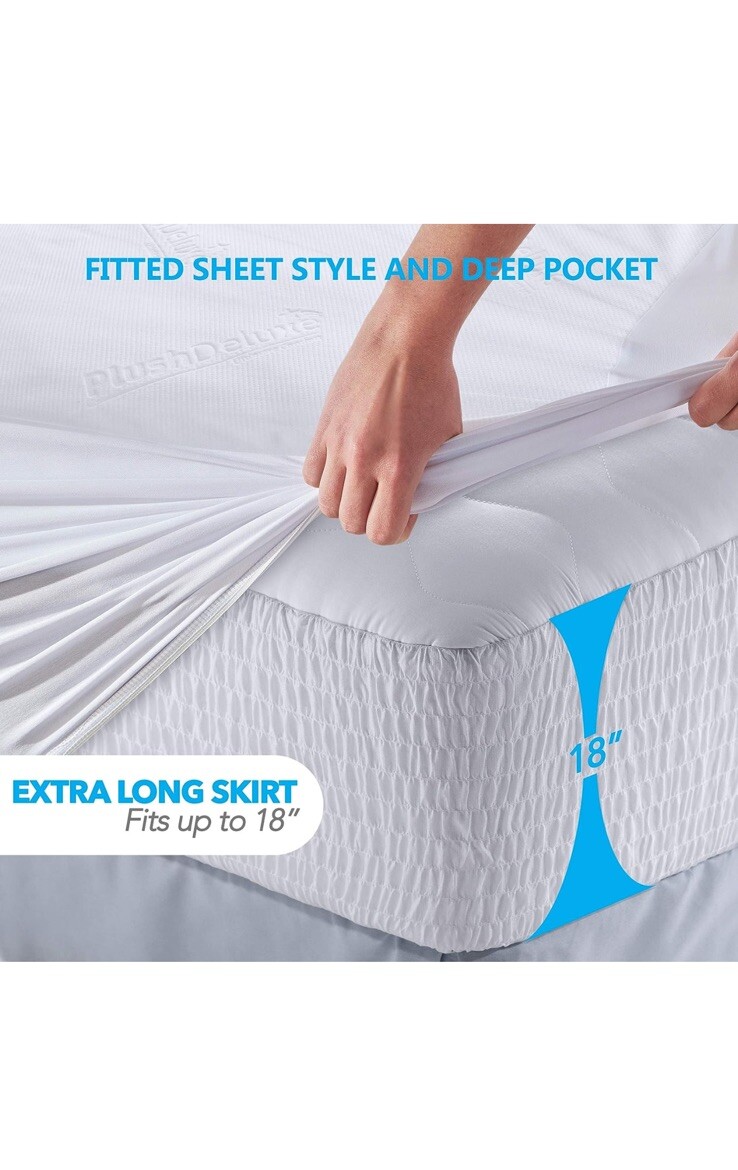 Premium Waterproof Bamboo Mattress Protector, Mattress Cover