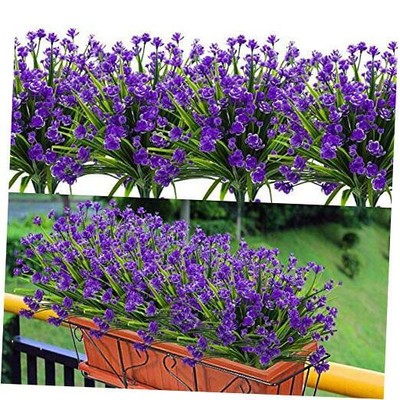 8PCS Artificial Flowers Outdoor UV Resistant Plants, 8 ...