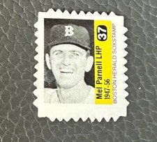 1983 Boston Herald Boston Red Sox Baseball Stamp #37 Mel Parnell