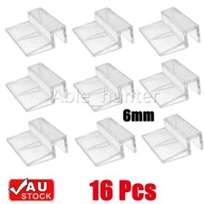 16X 6mm Aquarium Lid Holder Fish Tank Glass Cover Bracket Clip Clamp Transparent
