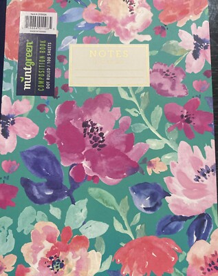 3 x Mintgreen Notes Floral Poppy Mix Dot-Ruled Composition Note Book ~100 Sheets