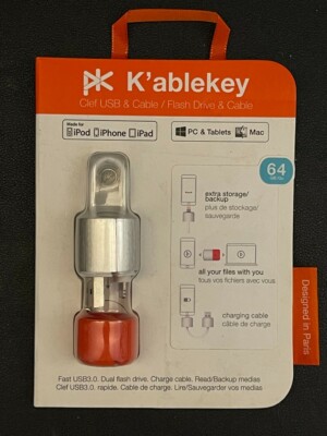 TOUGH 64GB USB FLASH DRIVE & CABLE IOS PC MAC