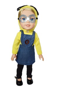 Minion Dress Pant Set Costume Fits Wellie Wishers 14.5/" American Girl Clothes