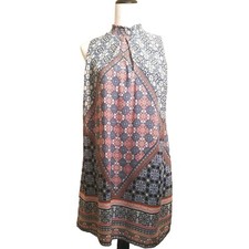 Speechless Mock Neck Sleeveless Midi Dress Womens Medium Geometric Sundress