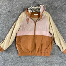 Heartloom Nylon Jacket Women's Size Small Colorblock Full Zip Hooded Vented